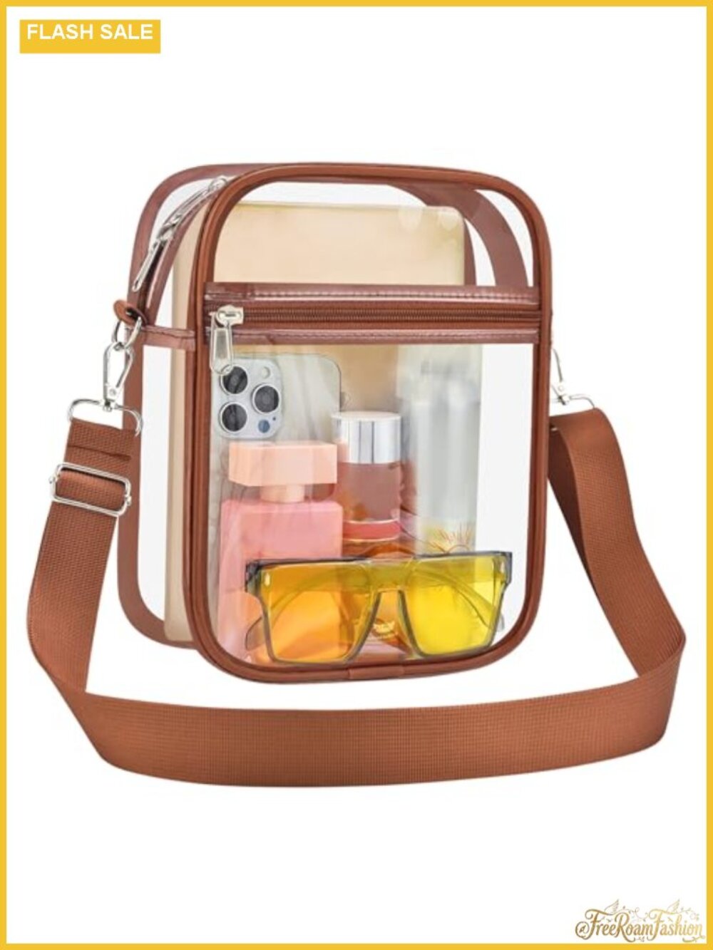 Clear Transparent Crossbody Bag Stadium Approved PVC Messenger Purse